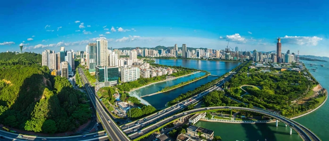 湖光山色、海天一色，廈門筼筜湖景色醉美。廈門市水利局供圖
