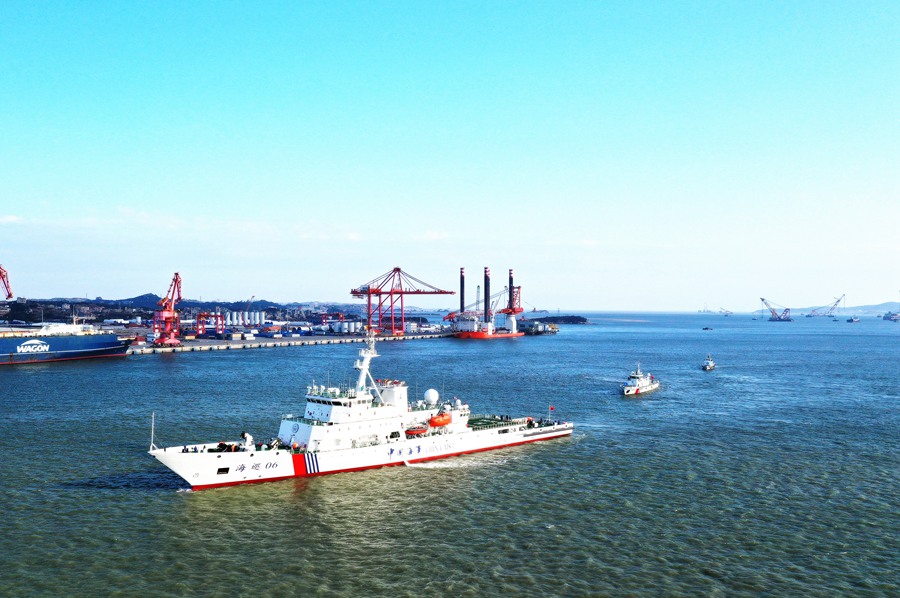 臺(tái)灣海峽首艘大型巡航救助船“海巡06”輪正式列編福建海事局。福建海事局供圖
