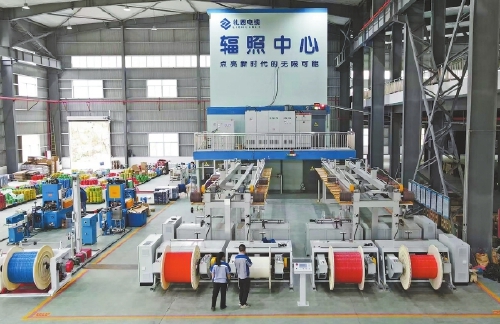 禮恩科技電纜生產(chǎn)車間。（受訪者供圖）
